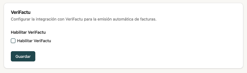 Verifactu Settings
