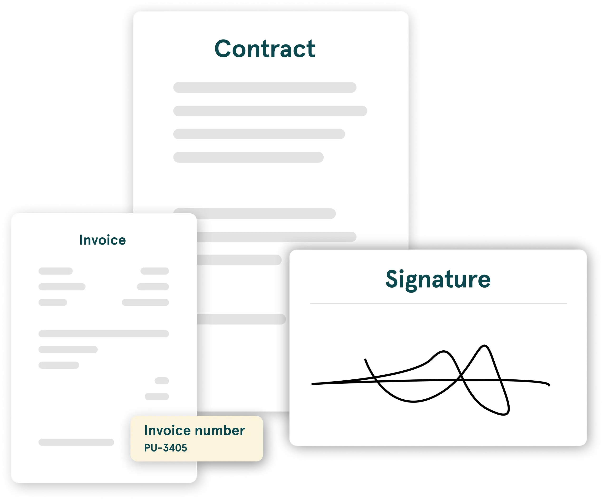 signed contracts and invoices